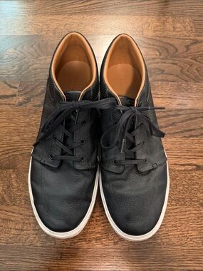 Men’s Lacoste Black Leather Low-Top Sneakers